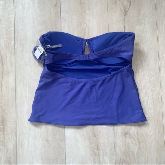 Aerie Tankini Top  Size Medium Purple Blue‎ Strapless Straps Included NWT - Picture 4 of 8